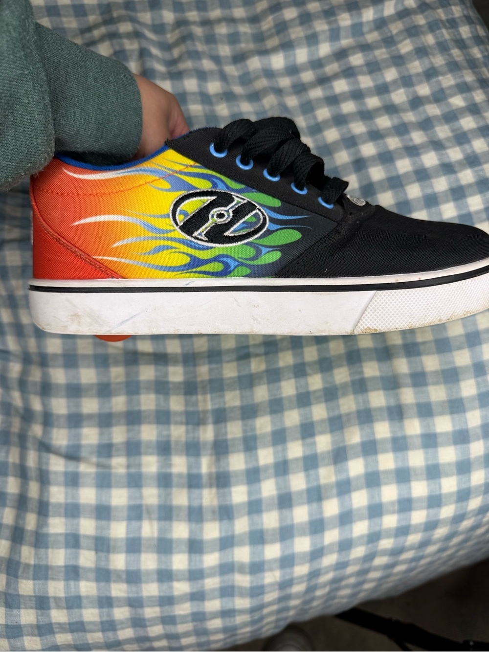 Heelys Black Skate Sneakers with Blue, Green & Yellow Flames - Picture 2 of 4